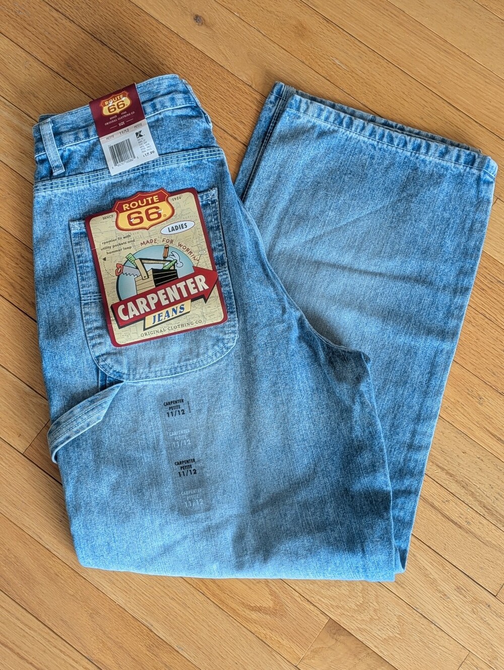NWT Vintage Route 66 Ladies Carpenter Jeans High Rise Wide Leg